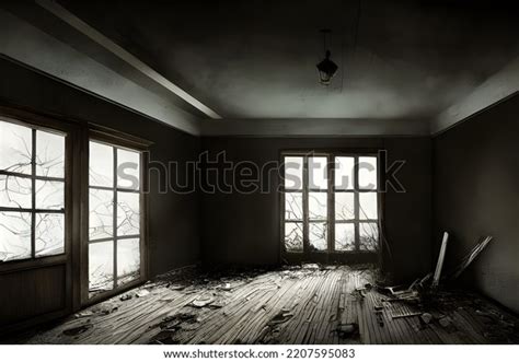 Abandoned Creepy Attic Ruined Haunted Stock Illustration 2207595083 ...