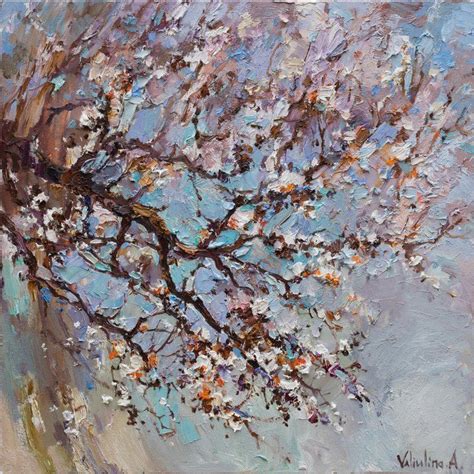 Buy Flowering apricot tree Original oil painting, Oil painting by ...