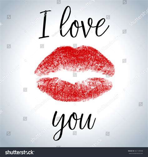 Love You Lettering Kiss Stamp Stock Vector (Royalty Free) 561149938 ...