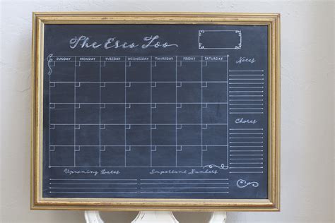 Chalkboard Calendar Ideas