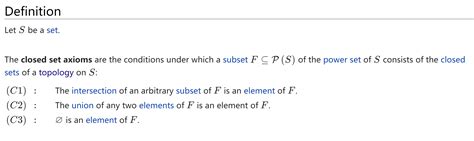 general topology - Is this definition closed set axiom wrong ...