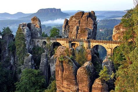 The Bastei Bridge in the Elbe Sandstone Mountains, Germany | Sächsische ...