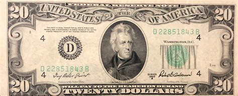 20 Dollars (Federal Reserve Note; small portrait; no motto) - United ...