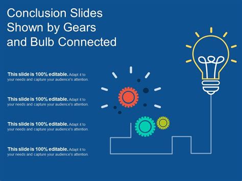 Conclusion Slides Shown By Gears And Bulb Connected | Presentation ...