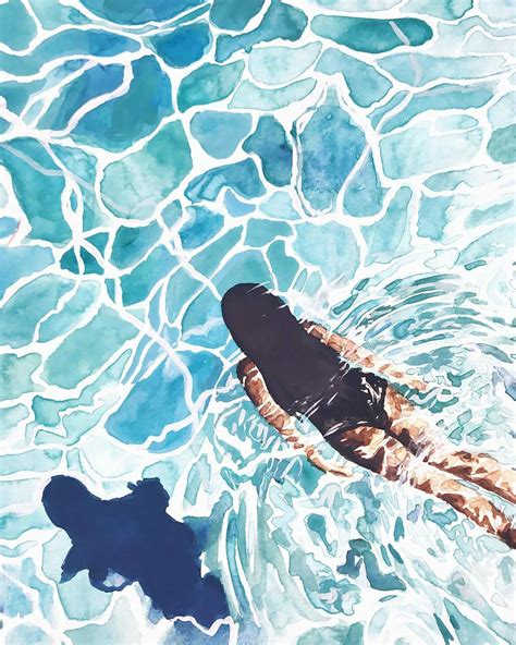 Pool Art Print / Natación Arte / Arte de verano / Arte de | Etsy Water ...