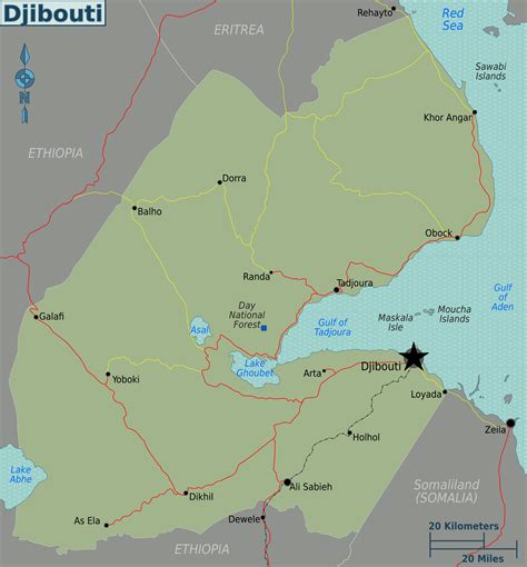 Detailed Map Of Djibouti