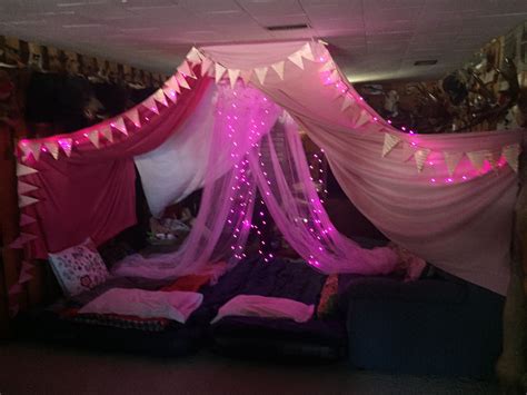 Indoor sleepover tent | Girls slumber party, Girls birthday party ideas ...