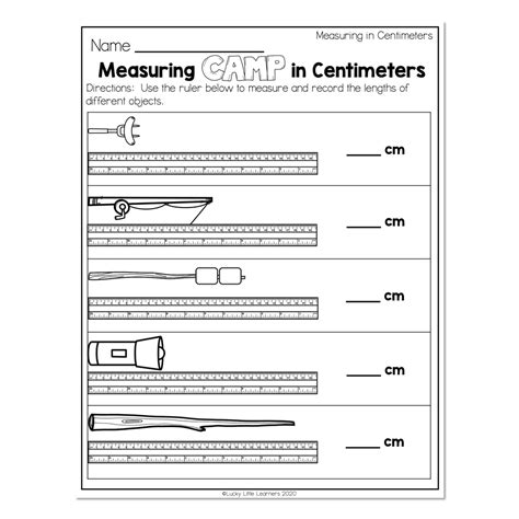 Centimeter Worksheet 1st Grade