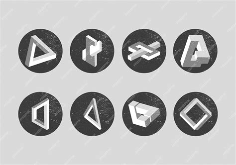 Premium Vector | Vector set of impossible objects