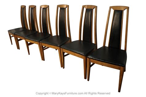 Set of Six Mid Century Modern High Back Walnut Dining Chairs - Mary Kay ...