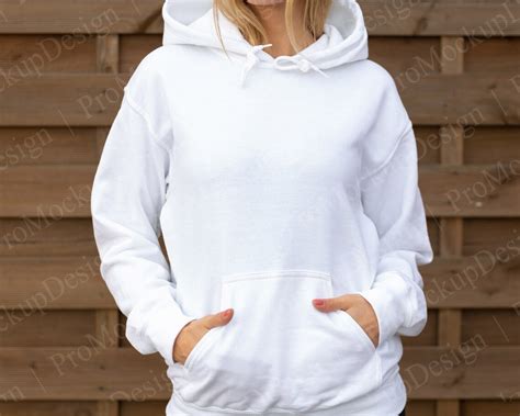 Mockup hoodie White Sweatshirt Mockup for Gildan 18500 With - Etsy