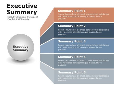 Executive Summary Powerpoint Five Point 3d Template | Executive summary ...