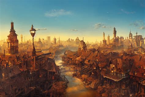 Fantasy Landscapes Steam Punk Digital Print Screen Saver Fantasy Art ...