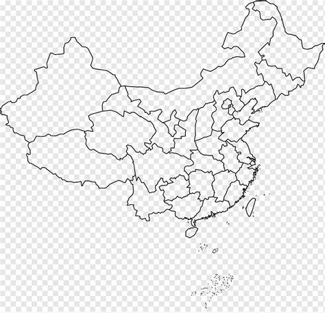 Blank map Provinces of China Mercator projection City map, map, white ...