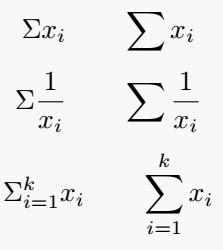 How do you use summation(∑) in LaTeX? | Sigma symbol