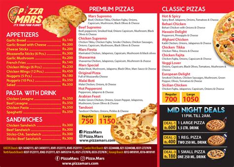 Menu - PIZZA MARS