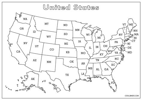 Free Printable US Map Coloring Pages For Kids, 60% OFF