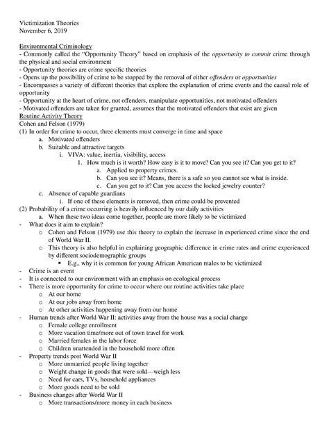 Victimization Theories - Victimization Theories November 6, 2019 ...