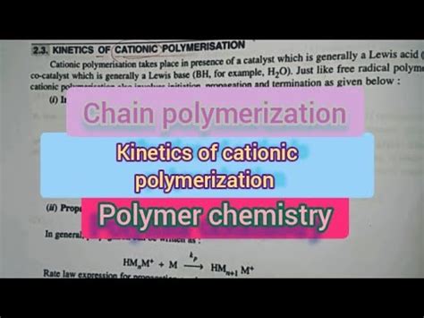 Cationic polymerization kinetics || Polymer chemistry - YouTube