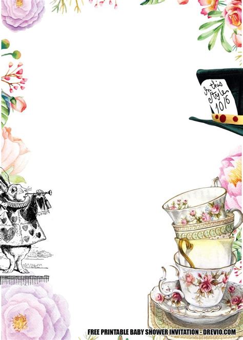 Free Printable Alice In Wonderland Tea Party Invitations