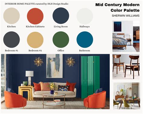 Mid Century Modern Paint Color Scheme Prepackaged Professional Interior ...