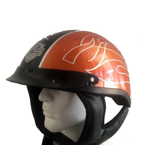 Harley Davidson Women Helmet | Half Helmet With Skull Airbrush and ...