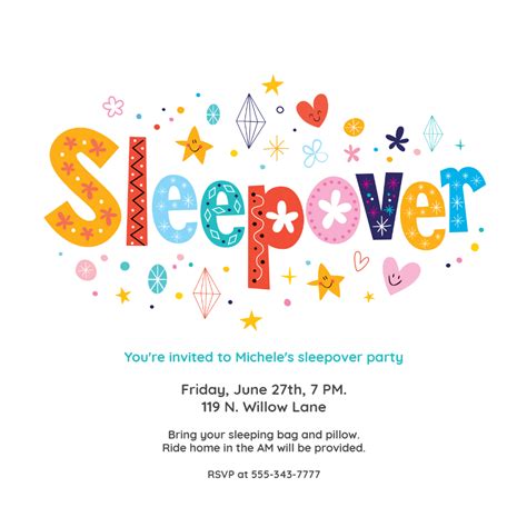 Sleepover - Sleepover Party Invitation Template (Free) | Greetings ...