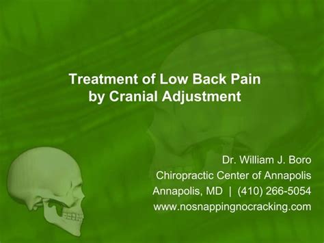 Treatment of Low Back Pain By Cranial Adjustment | PPT