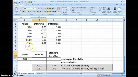 Excel-Formulas & Functions:Standard Deviation - YouTube