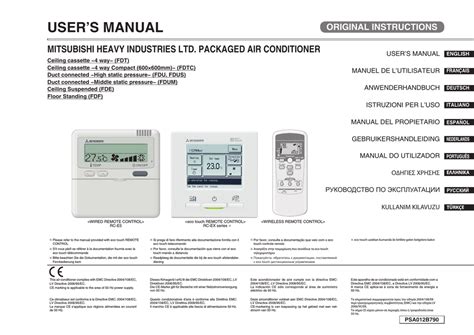 USER`S MANUAL - Mitsubishi Heavy Industries | Manualzz