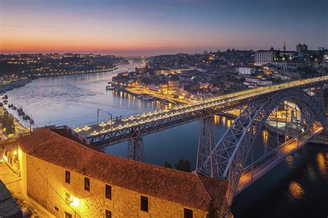 Dusk At Luis I Bridge On River Douro Photograph by Slawek Staszczuk ...