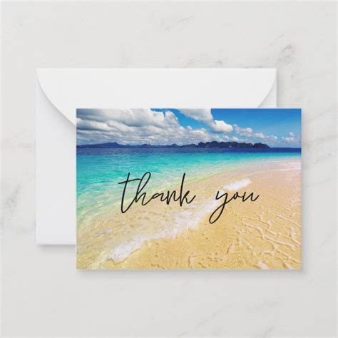 Small Beach & Ocean Thank You Note Card | Zazzle