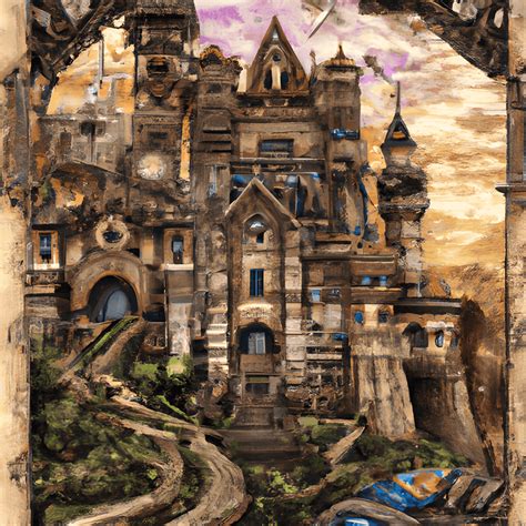 Highly Realistic Steampunk Castle Sunset · Creative Fabrica