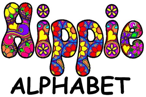 ClickNColour - Colouring-in (Coloring) Artwork Downloads - Hippie Alphabet