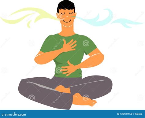 Breathing Meditation Practice Stock Vector - Illustration of yoga ...