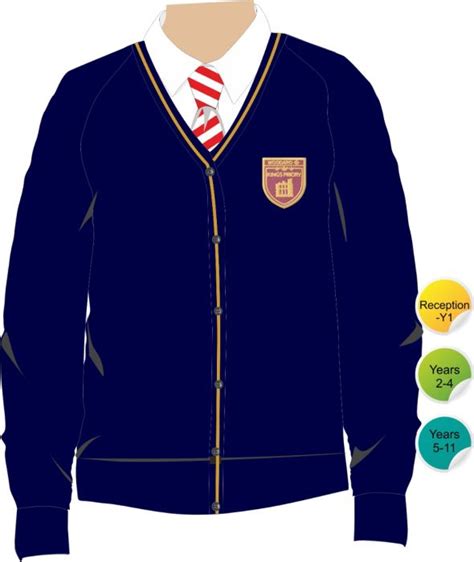 Navy Cardigan - With Kings Priory School Logo