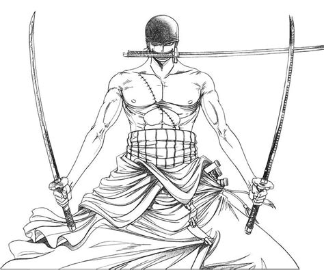 Full Body One Piece Zoro Drawing