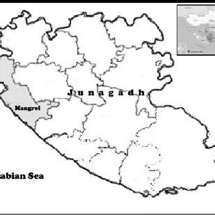 Map showing the sampling location along the Kathiawar Peninsula for ...