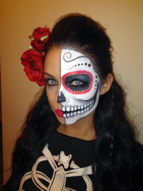 Dia De Los Muertos Makeup Half Face - bahabbild