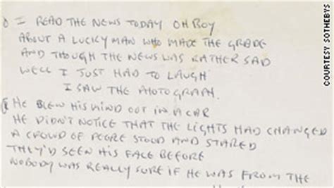 Lyrics of Beatles hit 'A Day in the Life' auctioned off - CNN.com