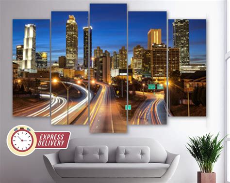 Atlanta Canvas Print Atlanta Wall Art Atlanta Skyline - Etsy