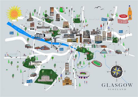 Glasgow Map - Etsy