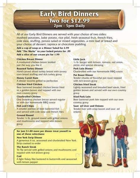 Online Menu of Lumberjacks Restaurant, Willits, CA