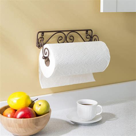 Scroll Collection Steel Wall Mounted Paper Towel Holder, Bronze ...