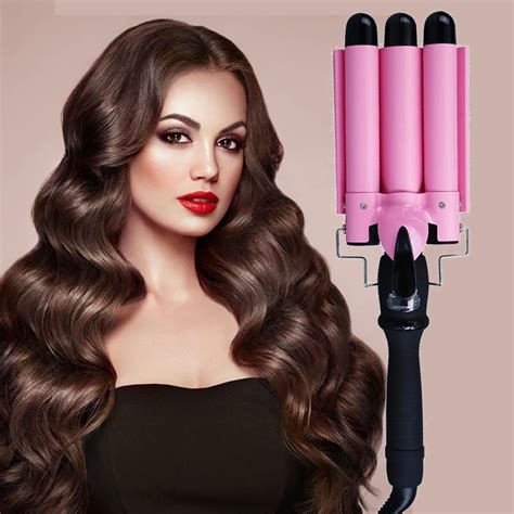 32mm Barrel Hair Curling Wand, Electric Ceramic Hair Crimper Waver Hair ...