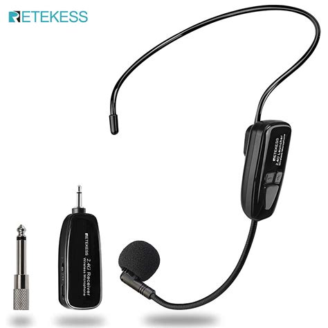 Retekess TT123 Wireless Microphone Headset,2.4G Wireless Headset Mic ...