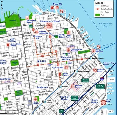 San Francisco tourist map - San Francisco city map tourist (California ...