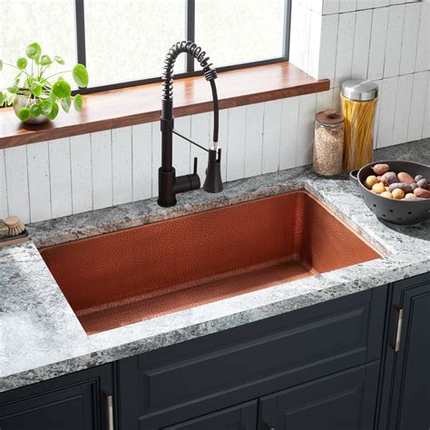 36" Hammered Copper Undermount Sink - Kitchen Sinks - Sinks