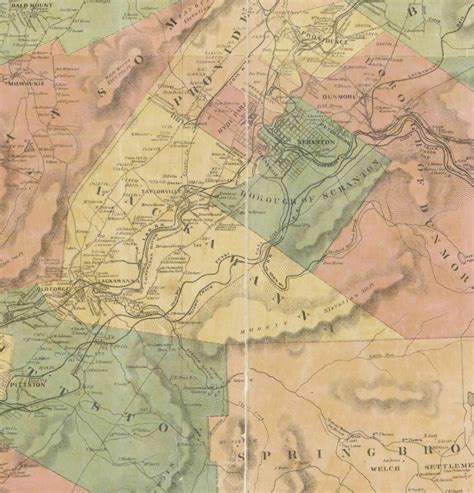 Luzerne County Pennsylvania 1864 Wall Map With Homeowner | Etsy