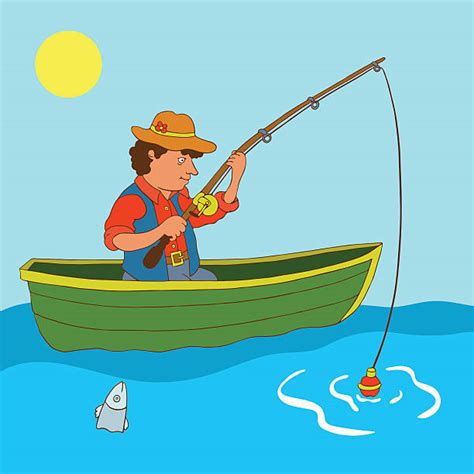 Man Fishing Clip Art, Vector Images & Illustrations - iStock